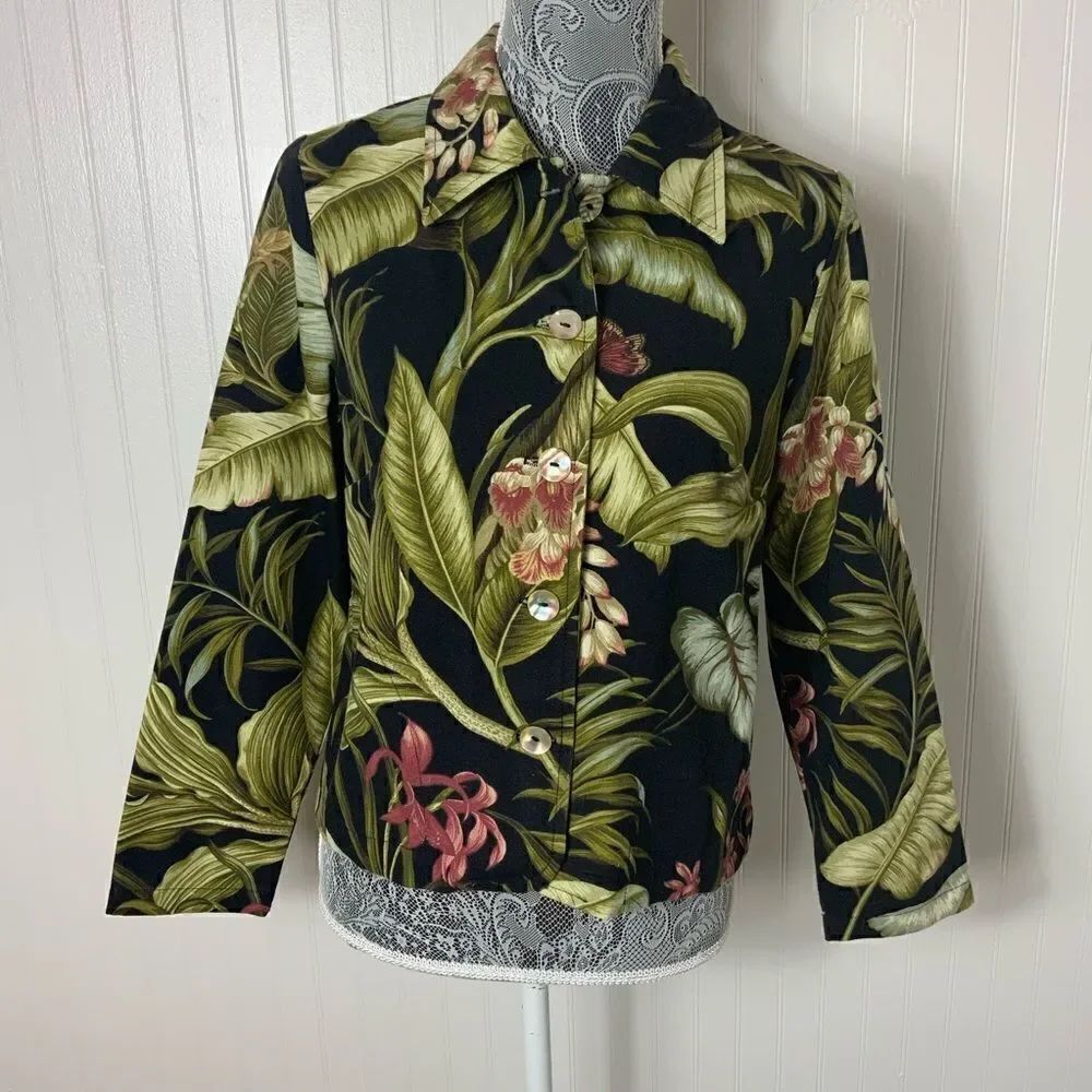 Norm Thompson tropical 100% cotton jacket/blazer